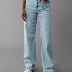 American Eagle Outfitters Women's BAGGY Straight Leg Blue Jeans 6